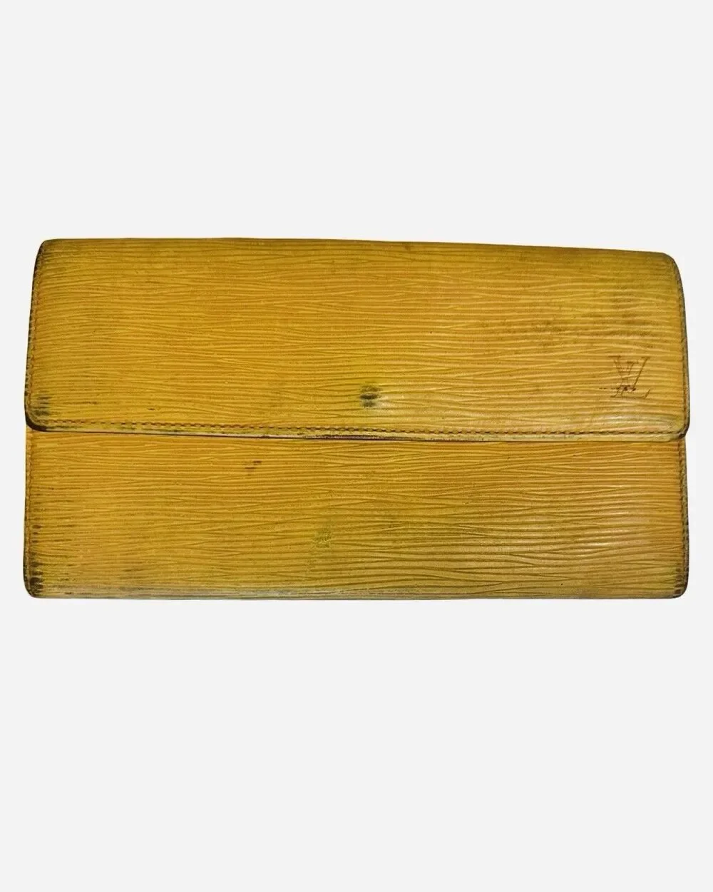 Louis Vuitton Yellow Epi Leather Sarah Long Wallet With Purple Interior